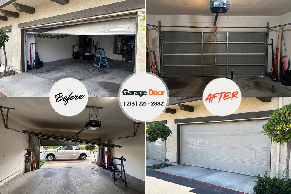 Before and after: garage door repair Lake View, AL